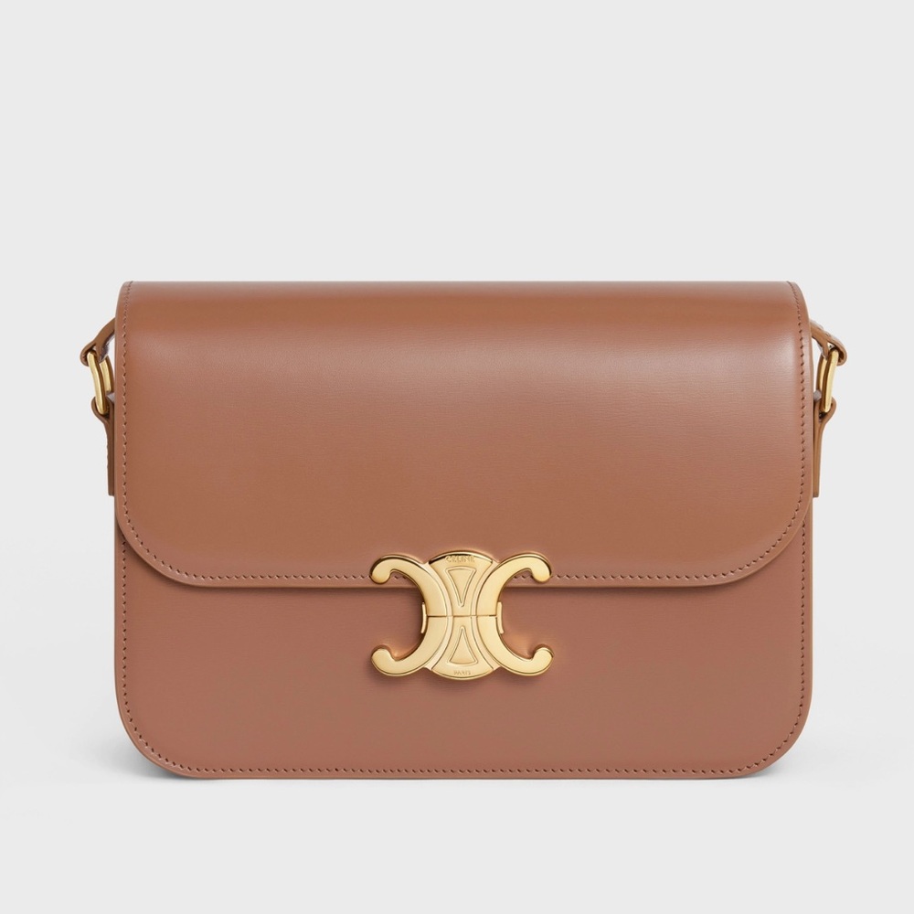 CELINE CLASSIQUE TRIOMPHE BAG IN SHINY CALFSKIN IN BRONZE